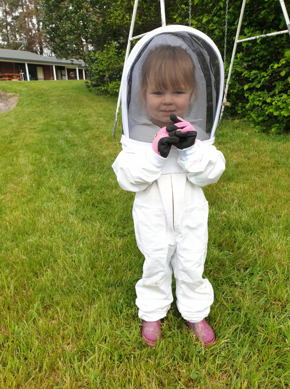 Child's Suit with Folding Hood (White)