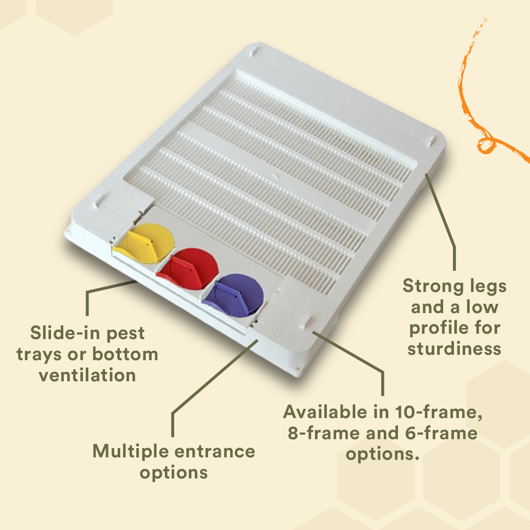 Hive Doctor Varroa Bottom Board - Ventilated with Triple Disc - 10 Frame