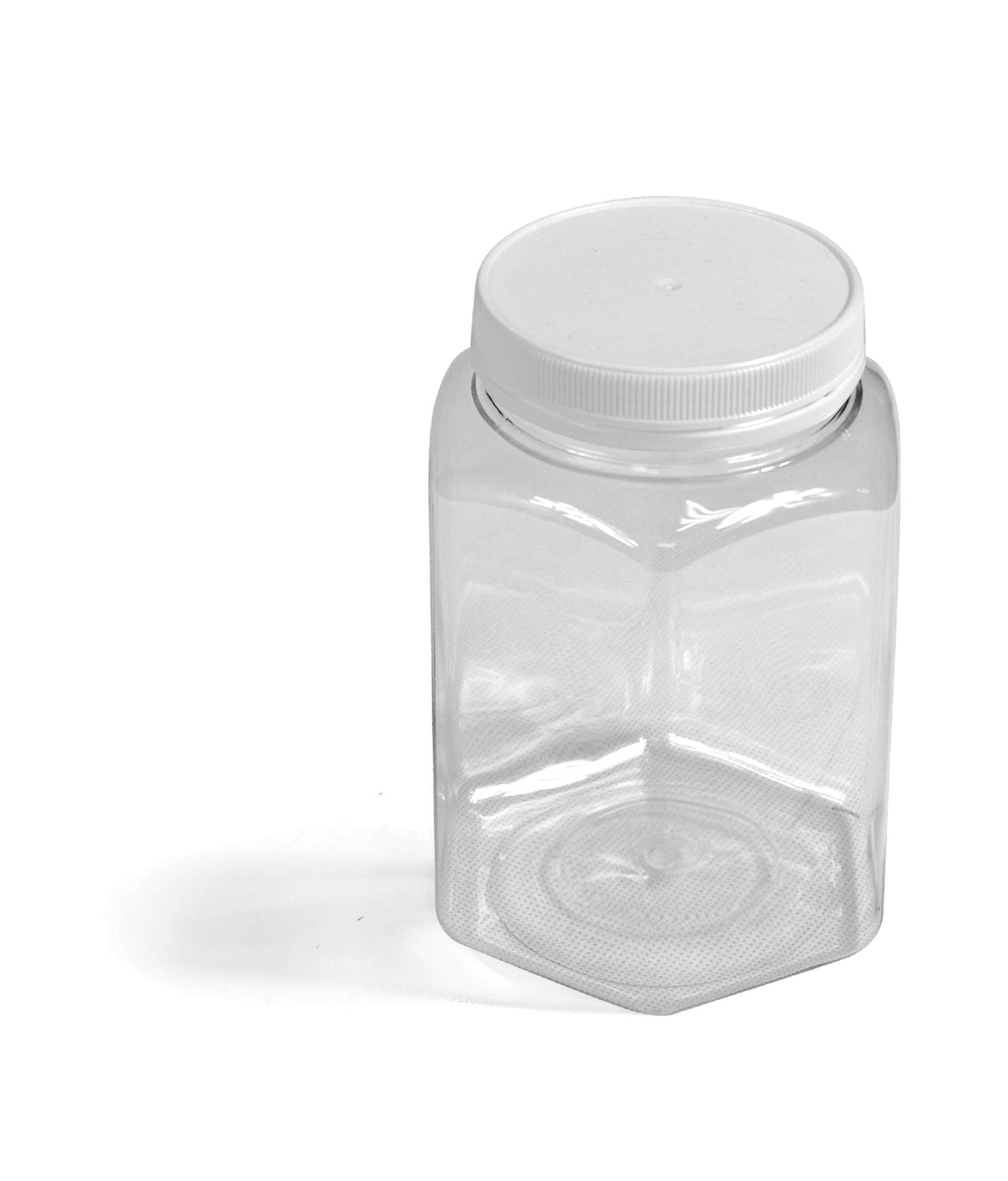 750ml (1 kg) Plastic Hexagon Honey Jar with White Lid