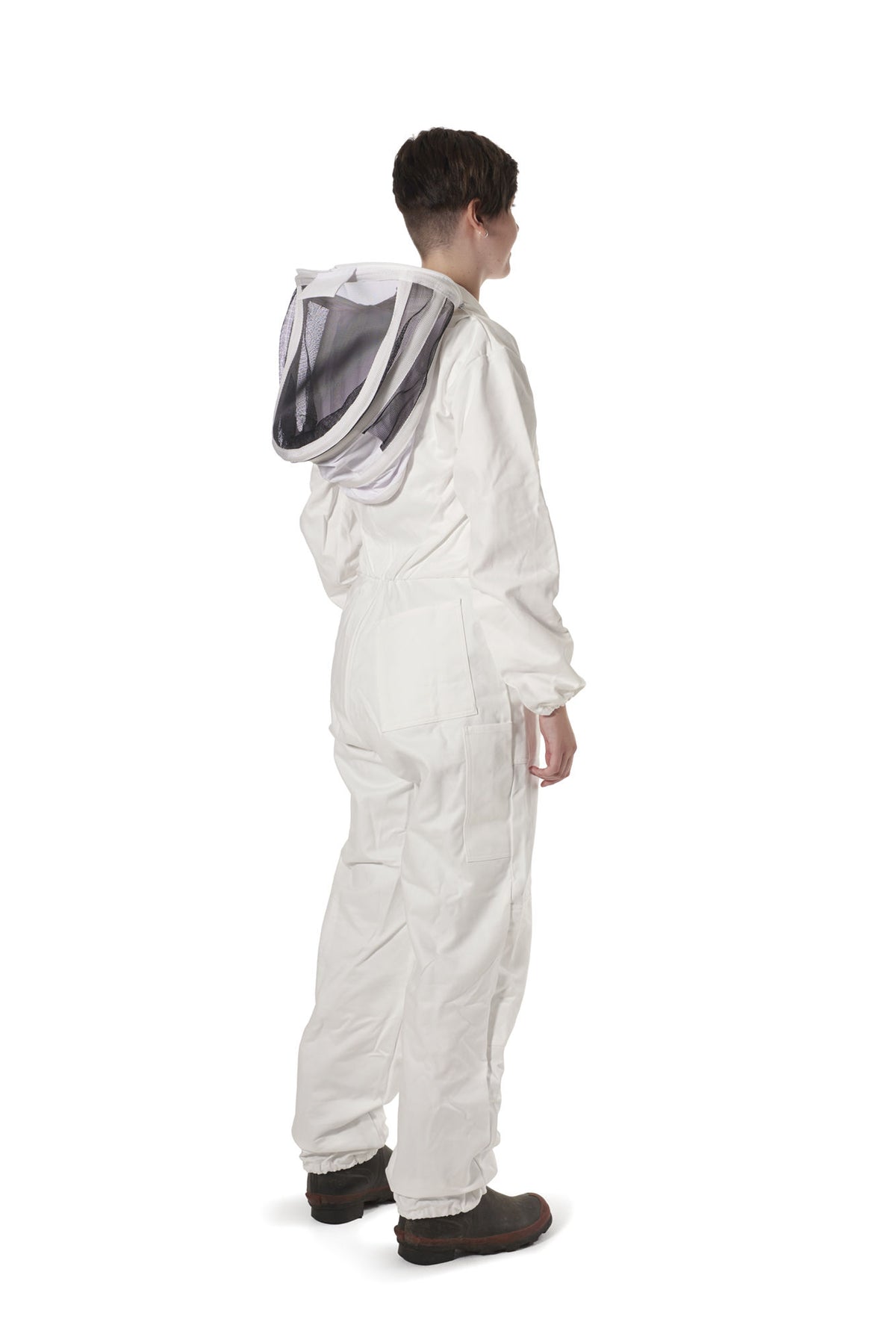 Women's Bee Suit with Folding Hood (White) - NZ made