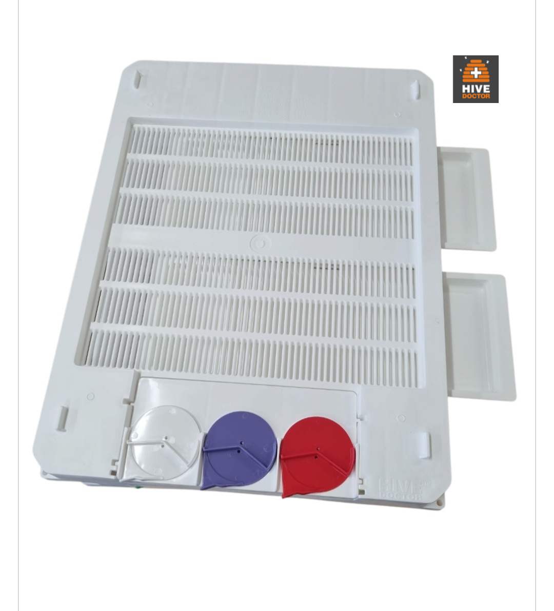 Hive Doctor White SMART BOTTOM BOARD with TRIPLE ENTRANCE DISCS &amp; 2 TRAYS - 8F