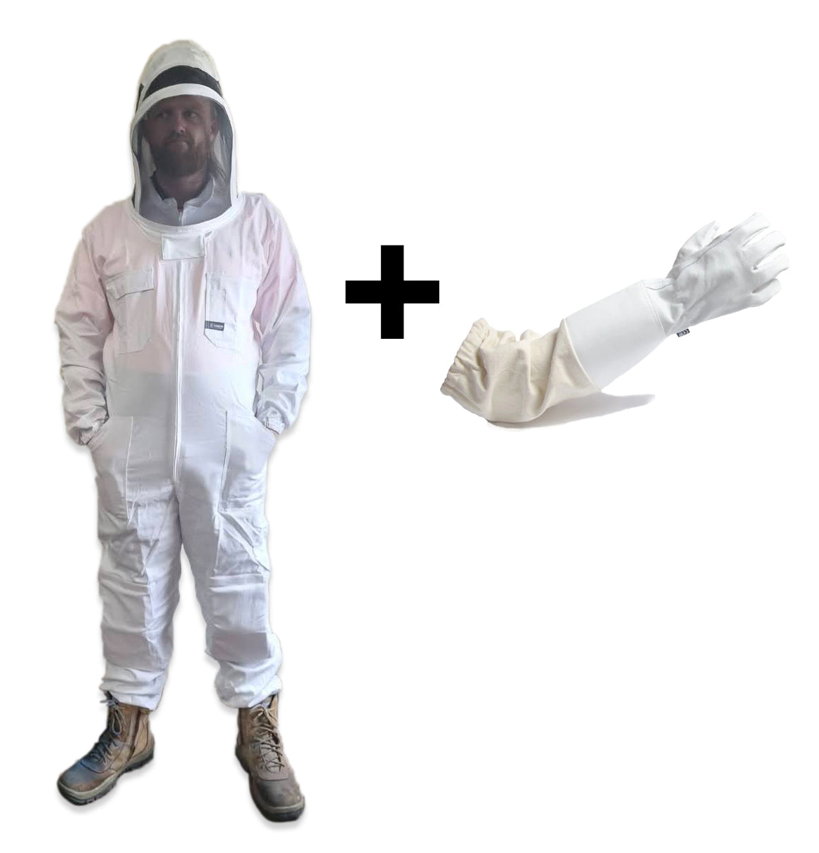 WHITE ECROTEK SUIT with NON VENTED GLOVES